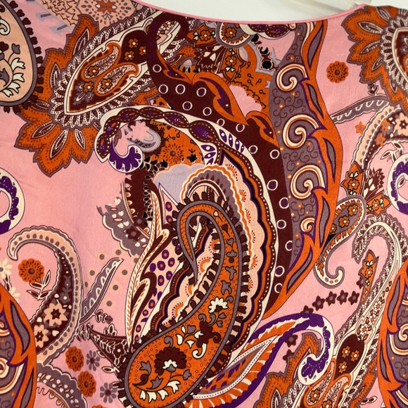 Cocoon by Randi Kristoffersen Pink Purple Paisley Pure Silk Caftan Robe - Picture 10 of 14